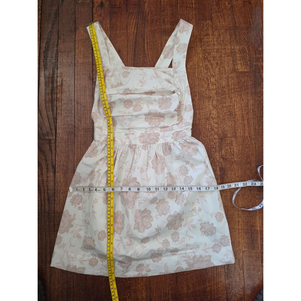 FREE PEOPLE Meet Me in Maui Floral Cream Cottagecore Baby Doll Mini Dress sz M - Picture 2 of 8